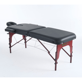 4" thick 2 Section Wooden Greenlife® master Portable Massage Table Black / Cream - MTW121 - GreenLife - Portable Massage Table